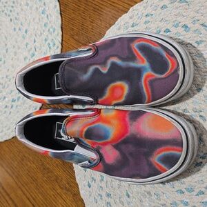 VANS | Slip-On Dark Aura Multi & True White Skate Shoes